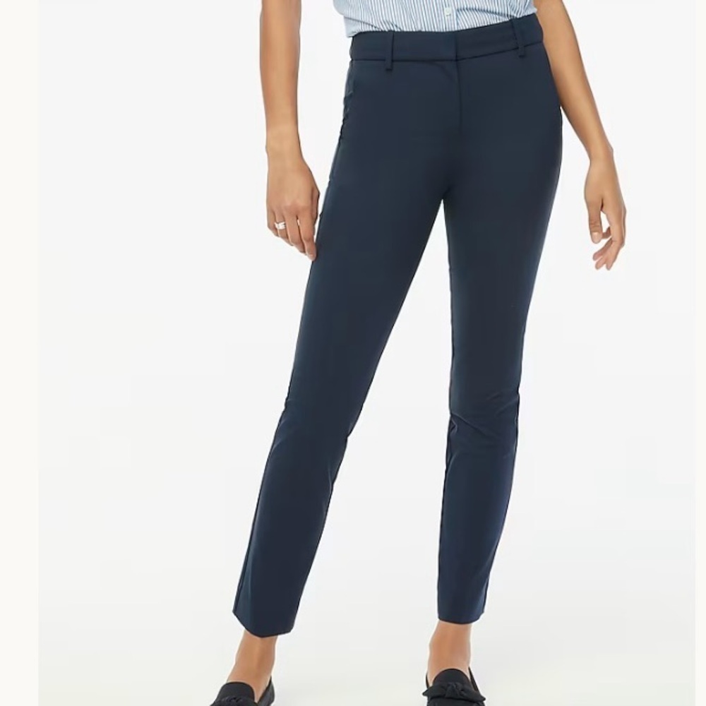 J. Crew Slim-fit full-length trouser pant Navy Womens size 4 Classic